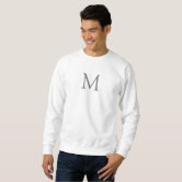 Modern White Custom Monogram Personalized Name Embroidered Sweatshirt