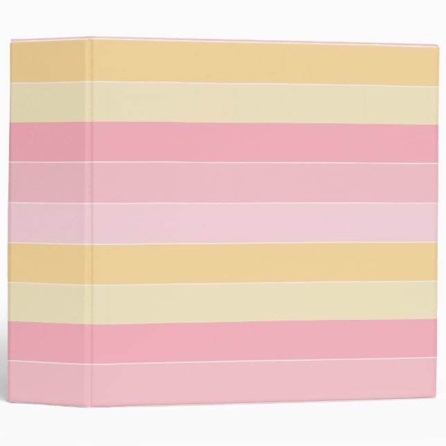Elegant Trendy Template Pastel Pink Vanilla Yellow 3 Ring Binder (Front/Spine)