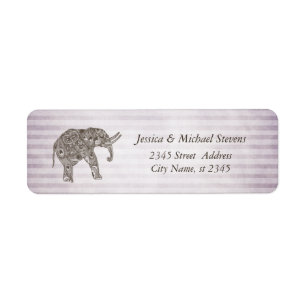 Elegant trendy vintage narrow stripes elephant label