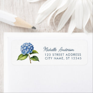Elegant Trendy Watercolor Hydrangea Return Address Label