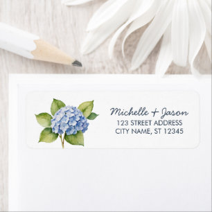 Elegant Trendy Watercolor Hydrangea Return Address Label