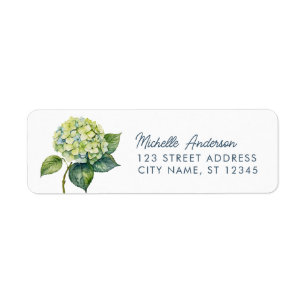 Elegant Trendy Watercolor Hydrangea Return Address Label