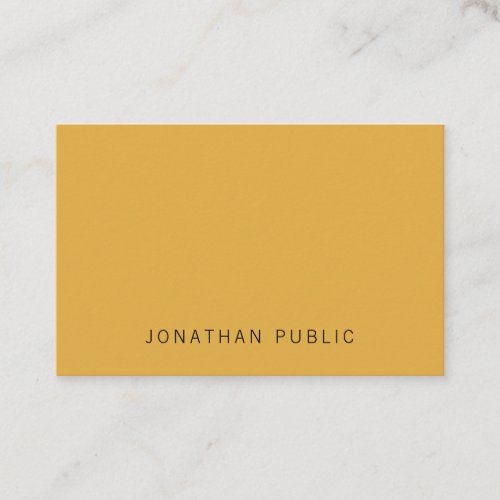 Elegant Trendy Yellow Brown Simple Template Modern Business Card