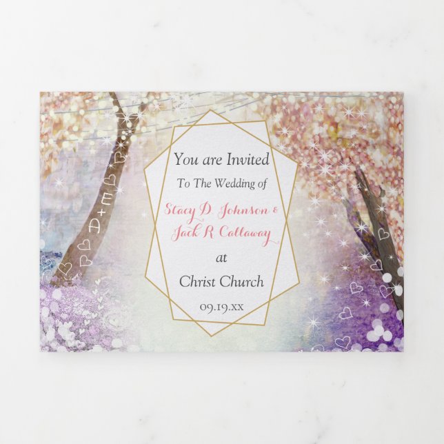 Elegant Tri-Fold Fairy Tale Wedding Includes RSVP Program (Cover)