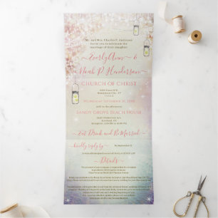 Elegant Tri-Fold Fairy Tale Wedding Includes RSVP Program