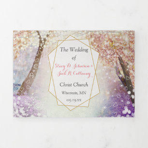 Elegant Tri-Fold Fairytale Wedding All In One Program
