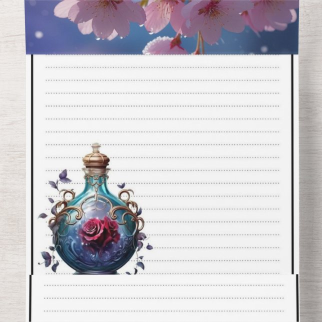 Elegant Tri-Fold Wedding Invitation - Pink Cherry  (Inside Middle)