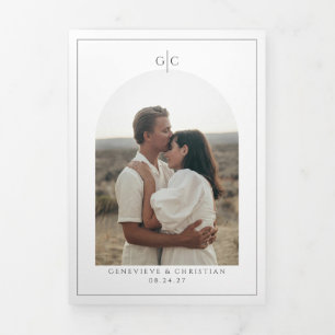 Elegant Tri-Fold Wedding Invitation with Photos