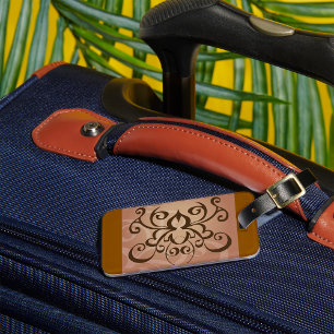 Elegant Tribal Swirl Tattoo Style Luggage Tag