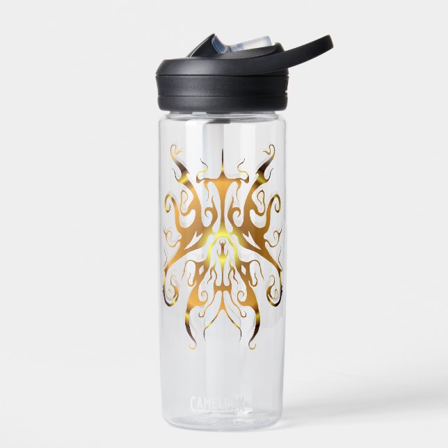 Elegant Tribal Tattoo - gold Water Bottle (Left)