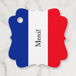 Elegant Tricolor French Custom Favor Tags