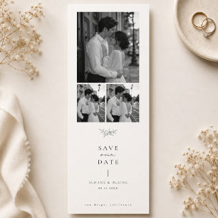Elegant Triple Photo Wedding Save The Date Bookmarks