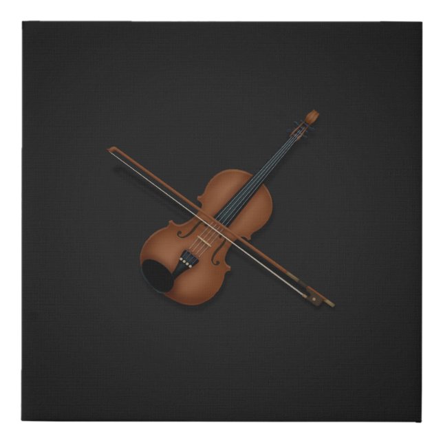 Elegant Trompe L'oeil Violin Classical Music 10x10 Faux Canvas Print (Front)