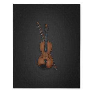 Elegant Trompe L'oeil Violin Classical Music Faux Canvas Print