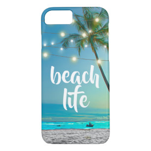 Elegant Tropical Beach Life Palms String Lights iPhone 8/7 Case