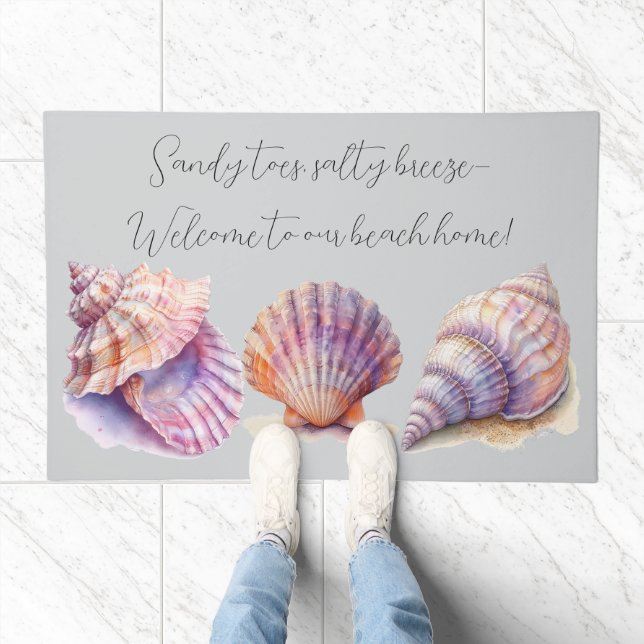 Elegant Tropical Beach  Seashells Pearls Nautical  Doormat (Indoor)