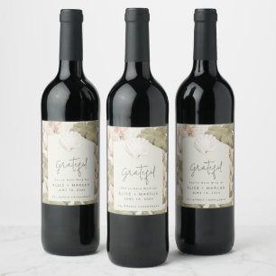 Elegant Tropical Beach Thank You Wedding Wine Label