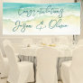 Elegant Tropical Beach Wedding Congratulations Banner