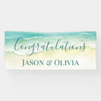 Elegant Tropical Beach Wedding Congratulations