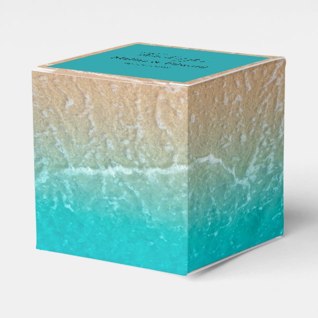 Elegant Tropical Beach Wedding Favor Box (Front Side)