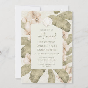 Elegant Tropical Beach Wedding Invitation