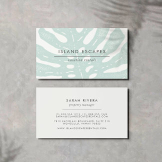 Elegant Tropical Botanical Monstera Leaf Business Card