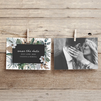 Elegant Tropical Botanical Wedding Photo Save The  Save The Date by JillsPaperie at Zazzle