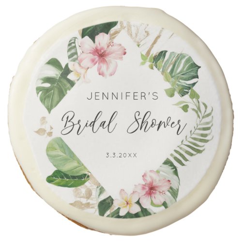 Elegant tropical bridal shower napkins sugar cookie