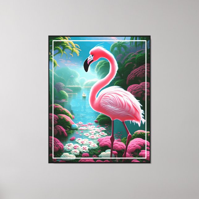 Elegant Tropical Flamingo-70852 Canvas Print (Front)