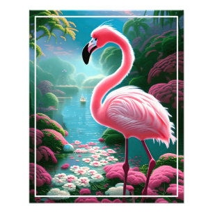Elegant Tropical Flamingo-70852 Photo Print