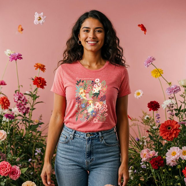 Elegant Tropical Floral Botanical Koi Fish Pond Tri-Blend Shirt (Elegant Tropical Floral Botanical Koi Fish Pond Tri-Blend Shirt)