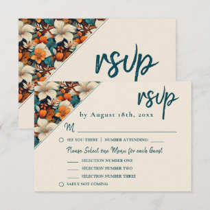 Elegant Tropical Floral Flower Wedding RSVP Card