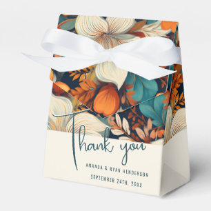 Elegant Tropical Floral Flower Wedding Thank you Favor Boxes