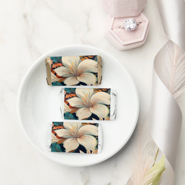 Elegant Tropical Floral Flower Wedding Thank you Hershey's Miniatures (Wedding)
