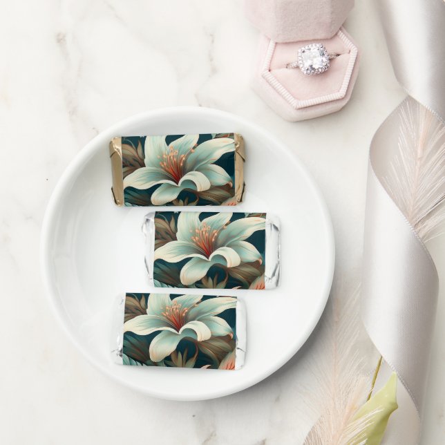 Elegant Tropical Floral Flower Wedding Thank you Hershey's Miniatures (Wedding)