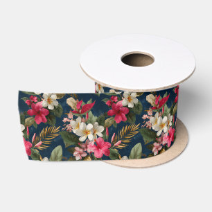 Elegant Tropical Floral Ribbon