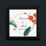 Elegant Tropical Floral Wedding Gift Box<br><div class="desc">The design features a beautiful and vibrant tropical floral design that exudes elegance and sophistication. The lush greenery and vibrant flowers are a perfect representation of the beauty and charm of a tropical wedding. The elegant typography and sleek layout complement the tropical floral design, creating a cohesive and visually appealing...</div>