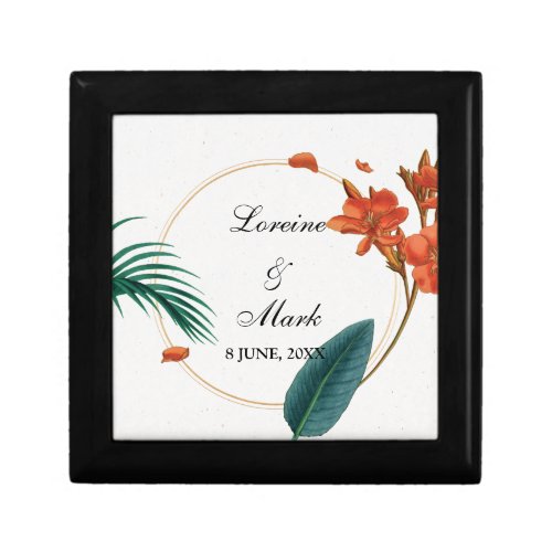 Elegant Tropical Floral Wedding Gift Box