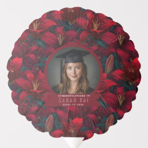 Elegant Tropical Flower Graduation Keepsake Balloon