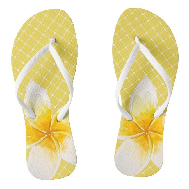 Elegant Tropical Flower & Trellis Pattern | Yellow