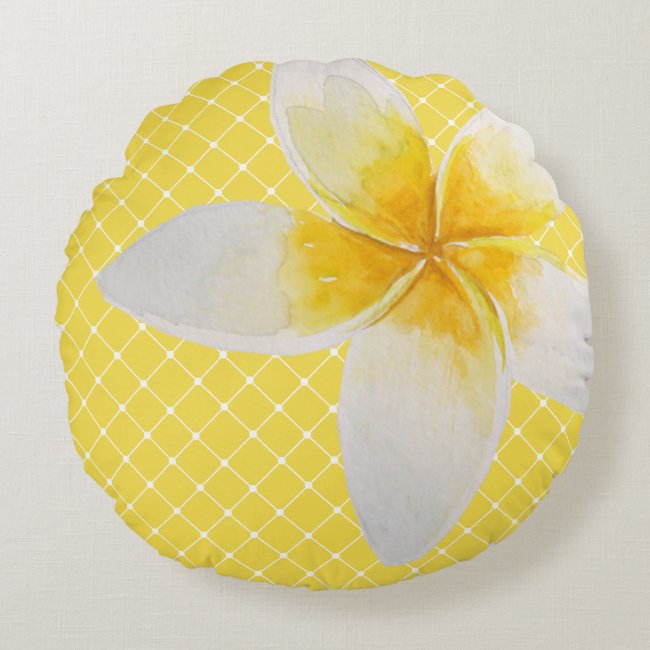 Elegant Tropical Flower & Trellis Pattern | Yellow