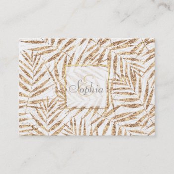 Elegant Tropical Gold Palm Leaves Business Card by Trendy_arT at Zazzle