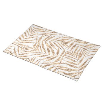 Elegant Tropical Gold Palm Leaves Cloth Placemat by Trendy_arT at Zazzle