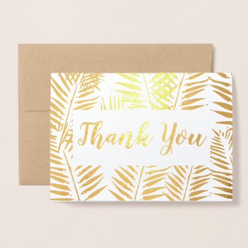 Elegant Tropical Gold Thank You Real Foil Card