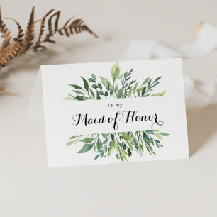 Elegant Tropical Green Bridal Party Thank You Card