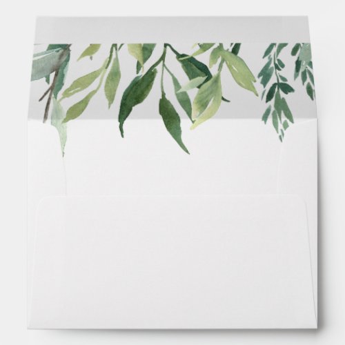 Elegant Tropical Green Foliage Wedding Invitation Envelope
