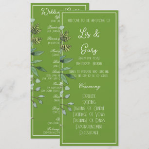 Elegant Tropical Green Program Wedding