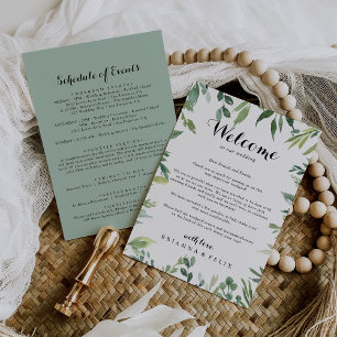 Elegant Tropical Green Wedding Welcome Letter