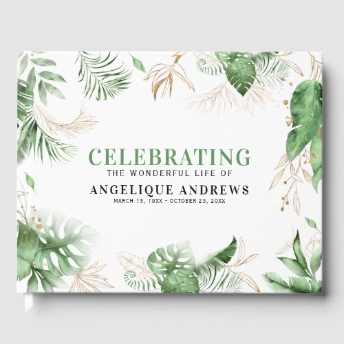 Elegant Tropical Greenery & Gold Sympathy