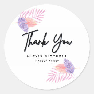 Elegant Tropical Interior Designer Classic Round Sticker